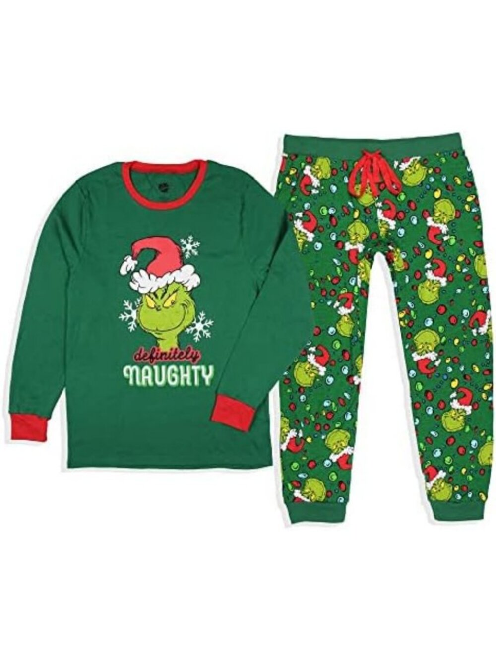 Cozy Grinch Christmas Pajama Set with Lights | Fun Holiday Sleepwear for Kids - Picture 4 of 5